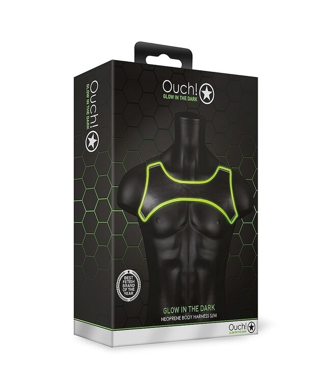Ouch! Glow in the Dark Ouch! Neon Bondage-Harness – Leuchtet im Dunkeln für aufregende Erlebnisse