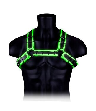 Ouch! Glow in the Dark Ouch! Bondage Harnas Verstelbaar S/M Met Glow In The Dark Fluorescerend Groen