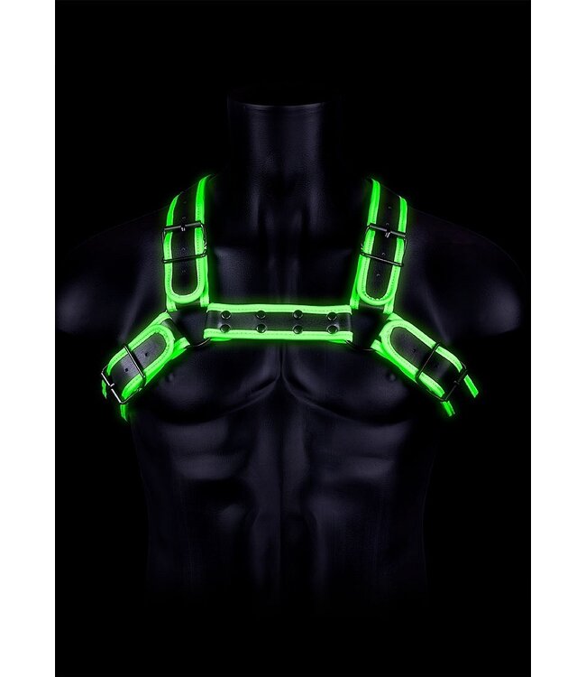 Ouch! Glow in the Dark Ouch! Bondage Harnas Verstelbaar S/M Met Glow In The Dark Fluorescerend Groen