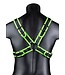 Ouch! Glow in the Dark Ouch! Leuchtender Bondage-Harness mit verstellbarem Crotch-Design in Grün