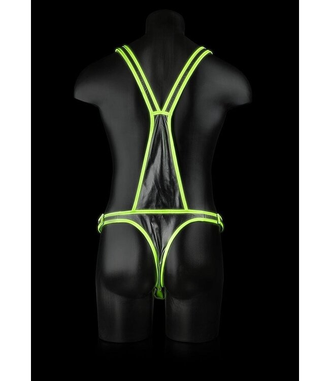 Ouch! Glow in the Dark Leuchtendes Bodybondage-Harness in Grün | Ouch! Stilvoll und Verstellbar