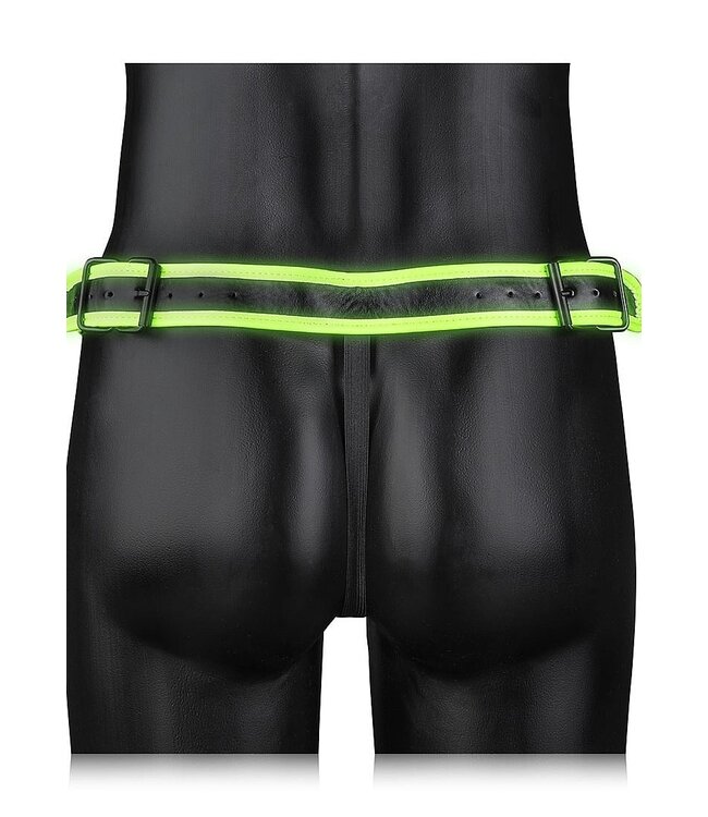 Ouch! Glow in the Dark Leuchtender Jockstrap mit Schnalle – Bondage-Look für aufregende Nächte