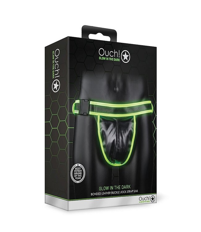 Ouch! Glow in the Dark Leuchtender Jockstrap mit Schnalle – Bondage-Look für aufregende Nächte