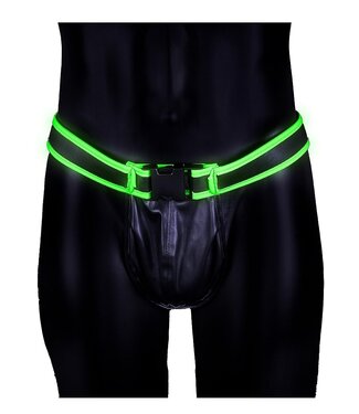 Ouch! Glow in the Dark Glow In The Dark Jockstrap Met Fluorescent Groen En Verstelbare Gesp