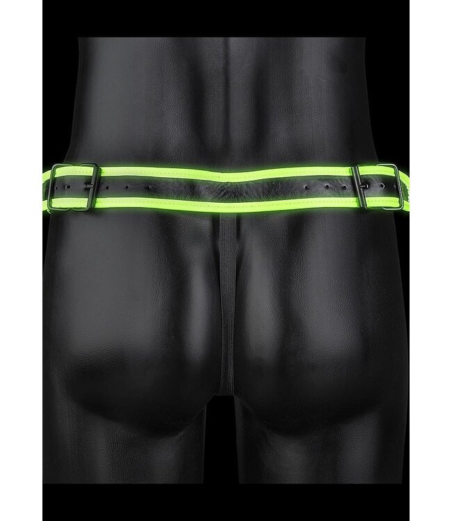 Ouch! Glow in the Dark Glow In The Dark Jockstrap Met Fluorescent Groen En Verstelbare Gesp