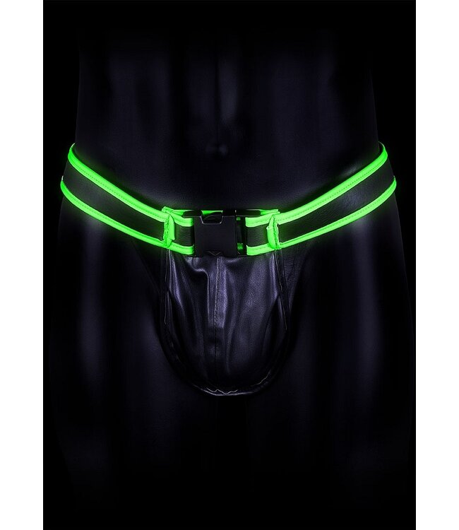 Ouch! Glow in the Dark Glow-in-the-Dark Buckle Jockstrap | Ouch! by Shots - Bondage Ready