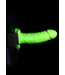 Ouch! Glow in the Dark Siliconen Strap-On Harnas 18 cm Met Verstelbare Elastiek En Glow in the Dark
