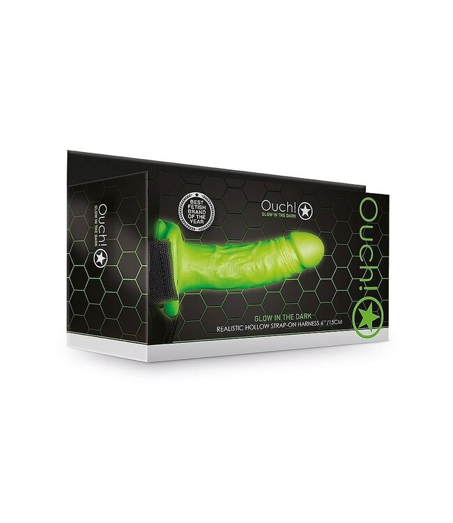 Ouch! Glow in the Dark Glow-in-the-Dark Realistic Strap-On Harness - 18 cm Fun & Flexibility