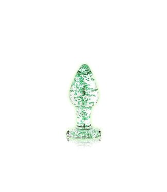 Ouch! Glow in the Dark Glazen Anale Buttplug 7 cm Met Glow in the Dark Fluorescerend Effect