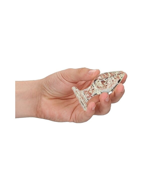 Ouch! Glow in the Dark Glow in the Dark Glass Butt Plug 8cm | Ouch! by Shots