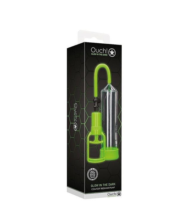 Ouch! Glow in the Dark Ouch! Glow in the Dark Penispumpe – Komfortable Anfänger-Vibrationspumpe