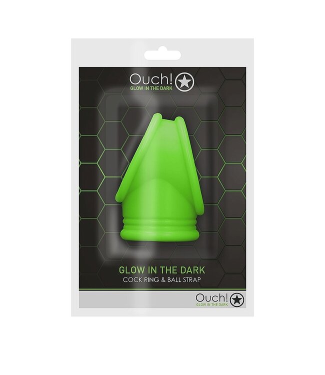 Ouch! Glow in the Dark Cockring Ball Strap Glow – Ouch! Leuchtendes Bondage Erlebnis