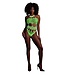 Ouch! Glow in the Dark UV-Active Neon Lingerie Bodysuit with Flattering Greek Neckline