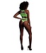 Ouch! Glow in the Dark UV-Active Neon Lingerie Bodysuit with Flattering Greek Neckline
