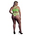 Ouch! Glow in the Dark UV-Active Neon Lingerie Bodysuit with Flattering Greek Neckline