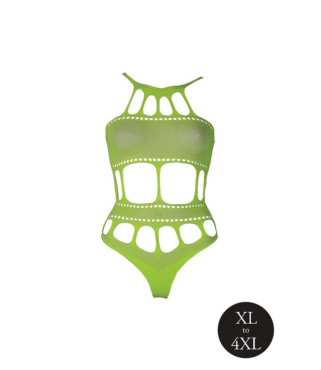 Ouch! Glow in the Dark Stylische Neon-Lingerie mit griechischem Ausschnitt und UV-Effekt