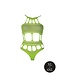 Ouch! Glow in the Dark Neonlingerie Body Met UV-Actieve Griekse Halslijn En Stretchmateriaal