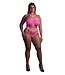 Ouch! Glow in the Dark Neon UV-Actieve Body Met Griekse Halslijn In Roze En Groen – Comfortabel & Rekbaar