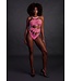 Ouch! Glow in the Dark Neon Pink Greek Neckline Bodysuit - Striking & Comfortable Lingerie