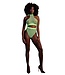 Ouch! Glow in the Dark Neon Crop Turtleneck Met Hoge Taille Slip Voor UV-Actieve Lingerie
