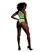 Ouch! Glow in the Dark Neon Crop Turtleneck Met Hoge Taille Slip Voor UV-Actieve Lingerie
