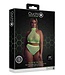 Ouch! Glow in the Dark Neon Crop Turtleneck Met Hoge Taille Slip Voor UV-Actieve Lingerie
