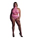 Ouch! Glow in the Dark UV-Actieve Neon Crop Top Met Turtleneck En Hoge Taille Slip – Plus Size