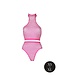 Ouch! Glow in the Dark Neon Pink Turtleneck & Briefs - UV-Activated Plus Size Party Lingerie