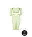 Ouch! Glow in the Dark UV-aktive Neon-Lingerie: Crop-Top & langer Rock in strahlendem Neongrün