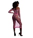 Ouch! Glow in the Dark Neon Pink Off-Shoulder Crop Top & Long Skirt Plus Size Set