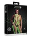 Ouch! Glow in the Dark Neon Green Plus Size Halter Neck Bodystocking | Ouch! Shots Lingerie