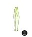 Ouch! Glow in the Dark Plusmaat Neon Halterneck Bodystocking Met UV-Actieve Stof Groen