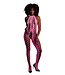 Ouch! Glow in the Dark Neonroze Bodystocking Met Halternek En Lage Rug UV-Actief – Ouch! By Shots