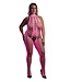 Ouch! Glow in the Dark Neonroze Bodystocking Met Halternek En Lage Rug UV-Actief – Ouch! By Shots