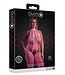 Ouch! Glow in the Dark Neon Bodystocking mit Neckholder in Neonrosa – Strahlen Sie in der Nacht!