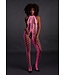Ouch! Glow in the Dark Neon Bodystocking mit Neckholder in Neonrosa – Strahlen Sie in der Nacht!