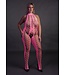 Ouch! Glow in the Dark Neonroze Bodystocking Met Halternek En Lage Rug UV-Actief – Ouch! By Shots