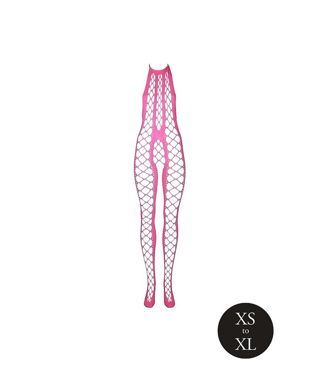 Ouch! Glow in the Dark Neon Pink Halter Neck Bodystocking – Stretchy & UV-Activated Lingerie