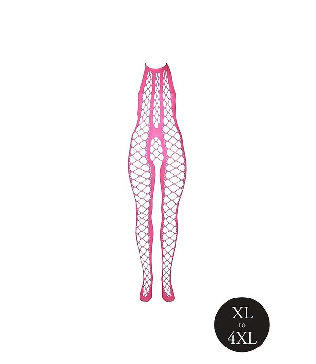 Ouch! Glow in the Dark Neon Pink Halter Neck Bodystocking – Stretchy & UV-Activated Lingerie