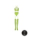 Ouch! Glow in the Dark Neon Two-Piece Set: UV-Activated Crop Top & Suspender Stockings