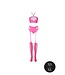 Ouch! Glow in the Dark Neon Roze UV-Actieve Plus Size Lingerie Set Met Crop Top En Jarretelkousen