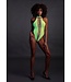 Ouch! Glow in the Dark UV-Actieve Neon Groen High-Cut Body Met Open Kruis | Ouch! By Shots