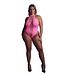 Ouch! Glow in the Dark Neon Pink High-Cut Bodysuit | Plus Size Lingerie XS-XXXL