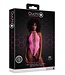 Ouch! Glow in the Dark UV-Actieve High-Cut Body Neonroze Met Halternek Plus Size Lingerie