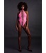 Ouch! Glow in the Dark Neon Pink High-Cut Bodysuit | Plus Size Lingerie XS-XXXL