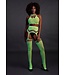 Ouch! Glow in the Dark UV-Active Neon Two-Piece Set with Crop Top & Stockings - Party Ready!