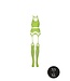 Ouch! Glow in the Dark Neonfarbenes Crop-Top und Strumpfhalter-Set – UV-aktiv und stylisch