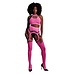 Ouch! Glow in the Dark Neon Crop Top & Jarretel Kousen Set Met UV-Actieve Materialen
