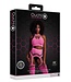 Ouch! Glow in the Dark Neon Crop Top & Jarretel Kousen Set Met UV-Actieve Materialen