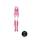 Ouch! Glow in the Dark Neon Crop Top & Jarretel Kousen Set Met UV-Actieve Materialen